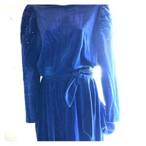Vintage 1980’s Blue Velvet jeweled Jumper